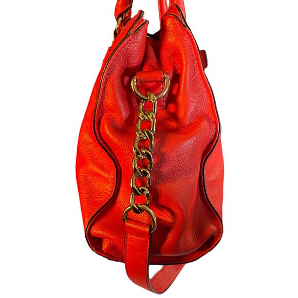 Michael Kors Red Leather Large Hamilton Tote Purse - Picture 5 of 14
